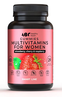 Мультивитамины для женщин ABC Healthy Food, пастилки жевательные вкус фрукты и ягоды 50шт БАД