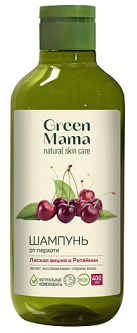 Green Mama (Грин Мама) Формула Тайги шампунь от перхоти Лесная вишня и Репейник, 400мл