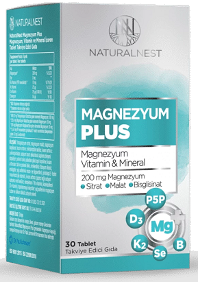 НатуралНест Магнезиум Плюс 200мг, таблетки покрытые оболочкой 30шт БАД
