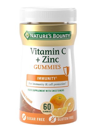 Nature's Bounty (Нэйчес Баунти) Витамин С плюс Цинк, пастилки лекарственные жевательные-гаммис со вкусом апельсина 60 шт БАД