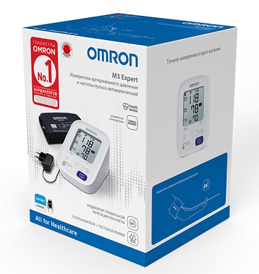 Купить тонометр автоматический omron (омрон) m3 expert, с адаптером, манжета 22-42см (hem 7154-alru) в Бору