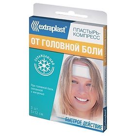 Extraplast (Экстрапласт) пластырь от головной боли, 2 шт