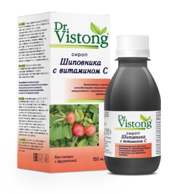 Купить dr. vistong (доктор вистонг) сироп шиповника с витамином с без сахара с фруктозой, 150мл бад в Бору