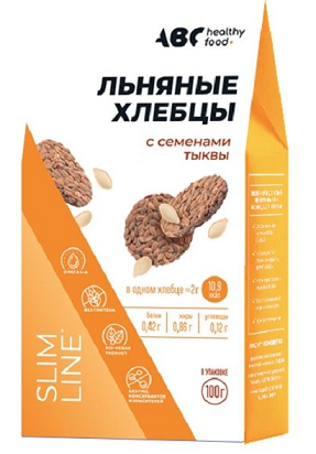 Хлебцы льняные с семенами тыквы ABC Healthy Food 100г
