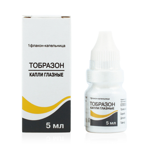 Тобразон, капли глазные 0,1%+0,3%, флакон-капельница 5мл Тобразон, капли глазные 0,1%+0,3%, флакон-капельница 5мл