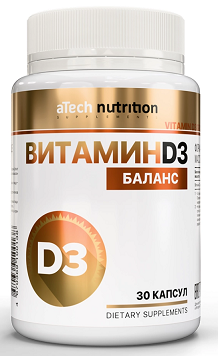 Atech Nutrition (Атех Нутришн) Витамин Д3 баланс, капсулы 30шт БАД