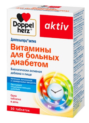 Doppelherz Activ (Доппельгерц) Витамины для больных диабетом, таблетки 30 шт БАД