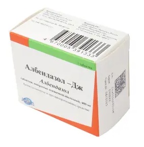 Купить албендазол-дж, таблетки покрытые пленочной оболочкой 400мг, 1шт в Бору
