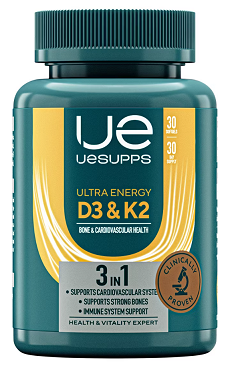 Витамин Д3+К2 Uesupps Ультра Энерджи, капсулы 30шт БАД