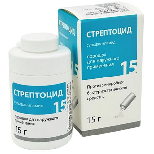 Стрептоцид, порошок для наружного применения, 15 г