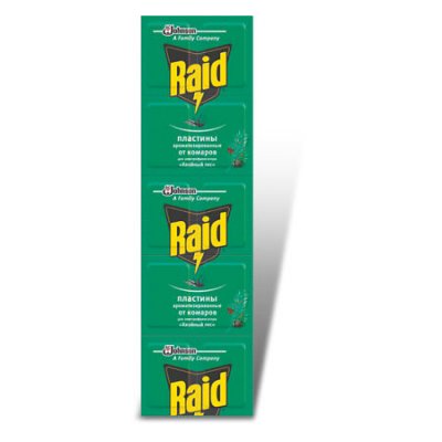 Купить рейд (raid) пластины от комаров хвоя, 10 шт в Бору