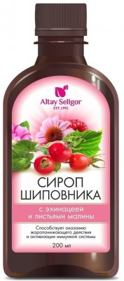 Купить altay seligor (алтай селигор) шиповника с эхинацеей и листьями малины от простуды, флакон 200мл в Бору