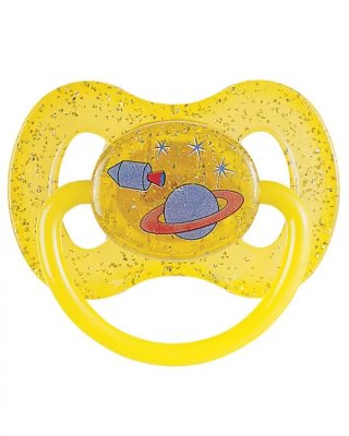 Купить canpol (канпол) пустышка круглая латексная 6-18 месяцев space желтая 1 шт в Бору