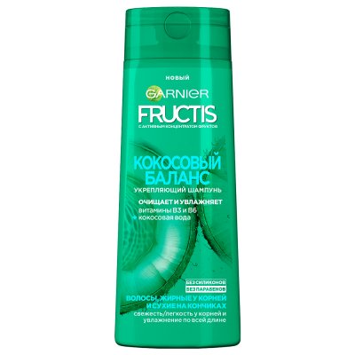 Купить garnier fructis (гарньер фруктис) шампунь для волос укрепляющий кокосовый баланс 400мл в Бору