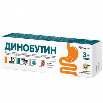 Динобутин, гель для приема внутрь 8,9мг/г со вкусом клубники, туба 30г+дозтрованная ложка