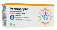 Купить респифорб, набор капсул с порошком для ингаляций, 320 мкг+9 мкг/доза, 60шт в Бору