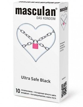Masculan (Маскулан) Презервативы утолщенные черного цвета Black Ultra Safe 10шт