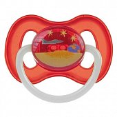 Купить canpol (канпол) пустышка круглая латексная 6-18 месяцев space красная 1шт в Бору