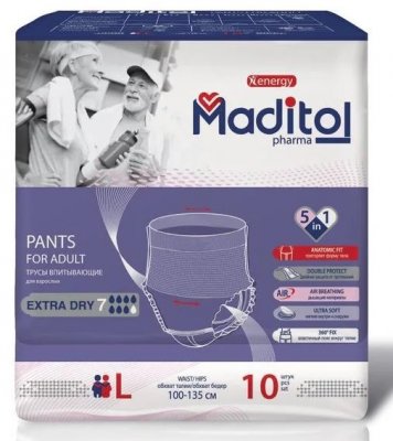 Купить мадитол (maditol) трусы для взрослых  размер l, 10 шт в Бору