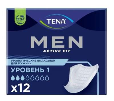 Купить tena (тена) прокладки, men active fit уровень 1, 12 шт в Бору