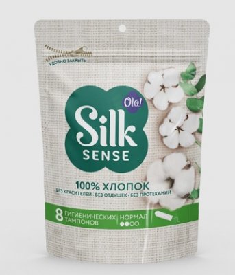 Купить ола (ola) тампоны silk sense из органического хлопка normal, 8 шт в Бору