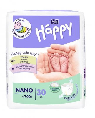 Купить bella baby happy (белла) подгузники для недоношенных детей размер нано до 700г 30 шт в Бору