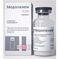 Купить меропенем, порошок для приготовления раствора для внутривенного введения 500мг, флакон в Бору