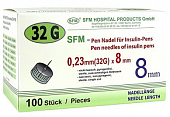 Купить иглы sfm для для инсулиновых инжекторов (пен ручек) 32g (0,23мм х 8мм) 100 шт в Бору