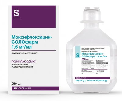 Купить моксифлоксацин-солофарм, раствор для инфузий 1,6мг/мл, флакон 250мл в Бору