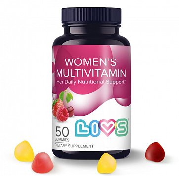 LIVS (Ливс) Комплекс мультивитаминов для женщин, пастилки жевательные вкус фрукты и ягоды, 50 шт БАД
