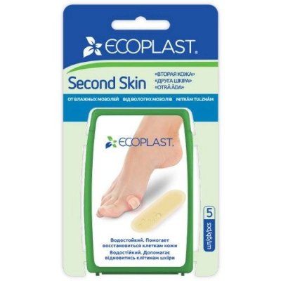 Купить ecoplast набор противомозольных гидроколлоидных пластырей second skin 20 х 60мм, 5 шт в Бору