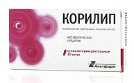 Купить корилип, суппозитории ректальные 25мг+2мг+12мг, 10 шт в Бору