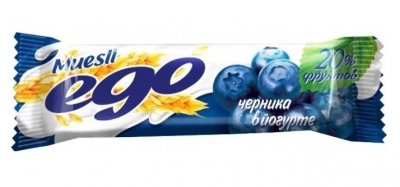 Купить мюсли ego (эго) батончик черника с витаминами в йогуртовой глазури, 25г бад в Бору