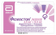 Купить фемостон мини, таблетки, покрытые пленочной оболочкой 2,5мг+0,5мг, 84 шт в Бору