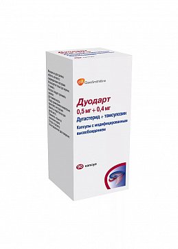 Дуодарт, капсулы с модифицированным высвобождением 0,5мг+0,4мг, 90 шт