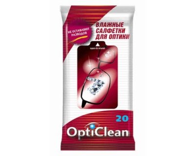 Купить optiklean (оптиклин) салфетки влажные для оптики 20шт в Бору