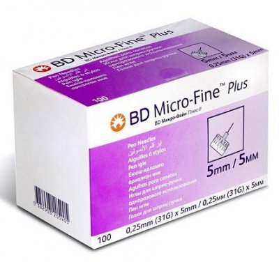 Купить иглы bd micro-fine плюс для шприц-ручки одноразовые 31g (0,25x5мм), 100 шт в Бору
