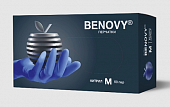 Купить перчатки benovy нитриловые нестерильные неопудренные текстурированные на пальцах размер м 50 пар, сиренево-голубые в Бору