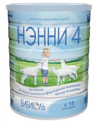 Купить нэнни 4 смесь на основе натурального козьего молока с пребиотиками с 18 месяцев, 800г в Бору