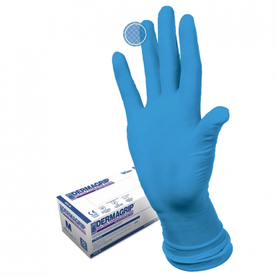 Купить перчатки dermagrip high risk powder free, сверхпрочные синие, размер l, 50 шт в Бору