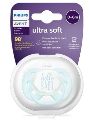 Купить avent (авент) пустышка силиконовая ultra soft для мальчиков 0-6 месяцев 1 шт (scf522/01) в Бору
