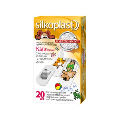 Купить силкопласт (silkoplast) kid's пластырь стерильный бактерицидный гипоаллергенный, 20 шт в Бору