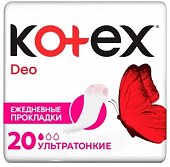 Купить kotex deo (котекс) прокладки ежедневные ультратонкие 20 шт в Бору
