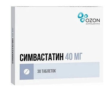 Симвастатин-Озон, таблетки, покрытые пленочной оболочкой 40мг, 30 шт