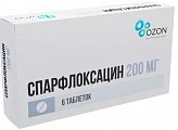 Купить спарфлоксацин, таблетки покрытые пленочной оболочкой 200мг, 6 шт в Бору