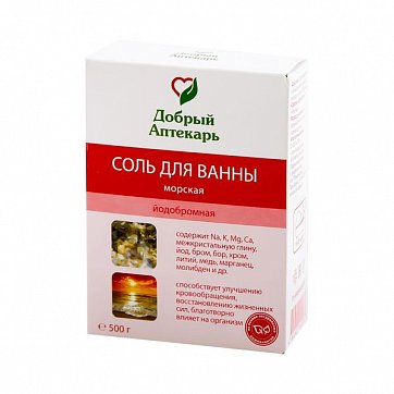 Добрый Аптекарь, соль морская натуральная йодобромная Dr.Aqua, 500г