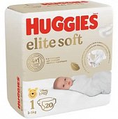 Купить huggies (хаггис) подгузники elitesoft 1, 3-5кг 20 шт в Бору