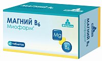Купить магний в6-миофарм, таблетки 750мг, 60 шт бад в Бору