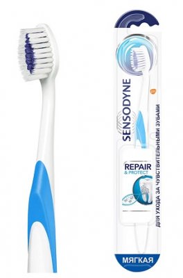 Купить сенсодин (sensodyne) зубная щетка repair & protect мягкая, 1 шт в Бору