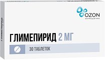 Купить глимепирид-озон, таблетки 2мг, 30 шт в Бору